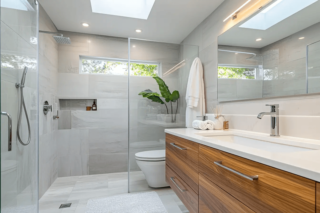 Completed bathroom renovation work